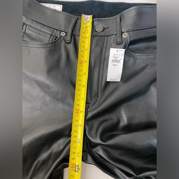 NWT GAP 70s high rise flares in vegan black leather- 6P - Picture 11 of 14